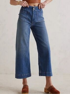 Anthropologie Pilcro The Skipper Wide Leg Jeans in Medium Wash